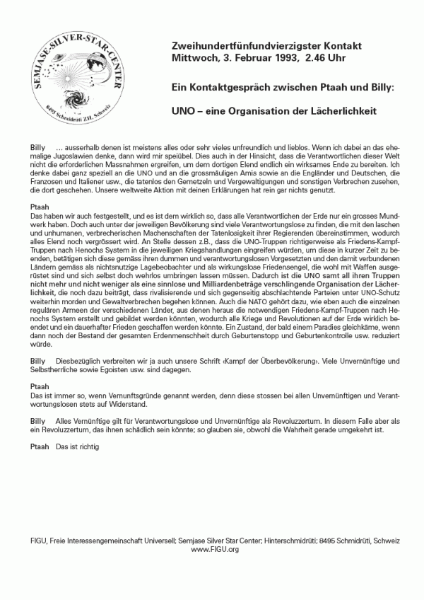 245. Kontakt (Auszug)