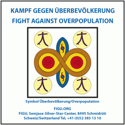 "Aufkleber 12x12 cm" Kampf gegen Überbevölkerung / Fight against Overpopulation