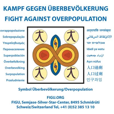 "Aufkleber 13x9 cm" Kampf gegen Überbevölkerung / Fight against Overpopulation