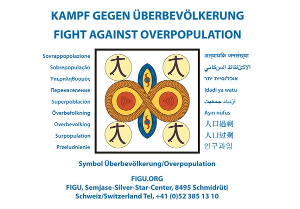 "Aufkleber 13x9 cm" Kampf gegen Überbevölkerung / Fight against Overpopulation
